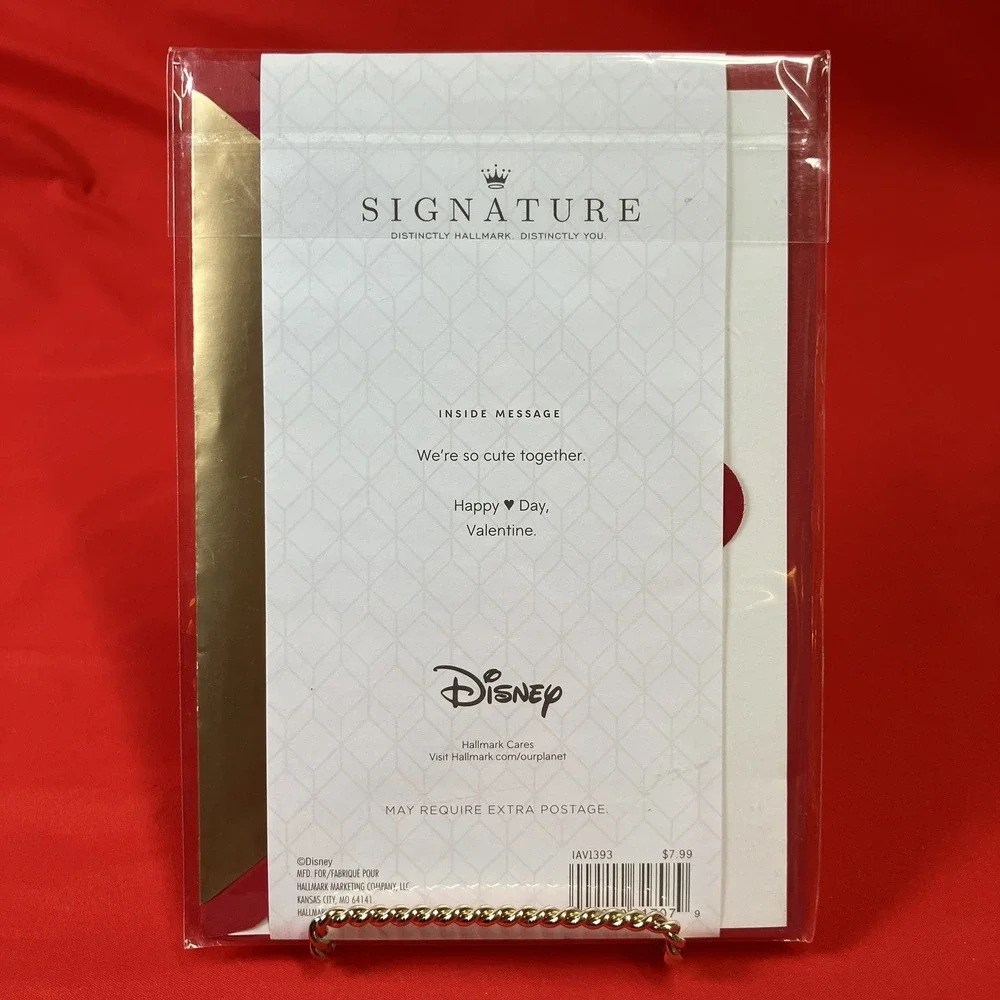 Hallmark Signature Valentine's Day 3D Card /‎ Env. Disney Mickey & Minnie / Cute